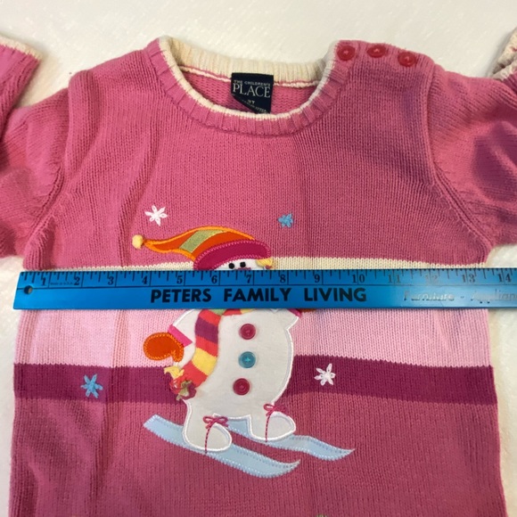The Children’s Place Pink Snowman Sweater 3T - Picture 8 of 10
